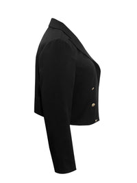 Plus Size Buttoned Lapel Collar Long Sleeve Blazer Blazer Luxurious Weddings