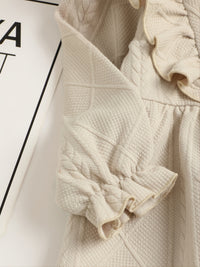 Children's Ruffled Bow Collared Neck Dress kids clothing Luxurious Weddings