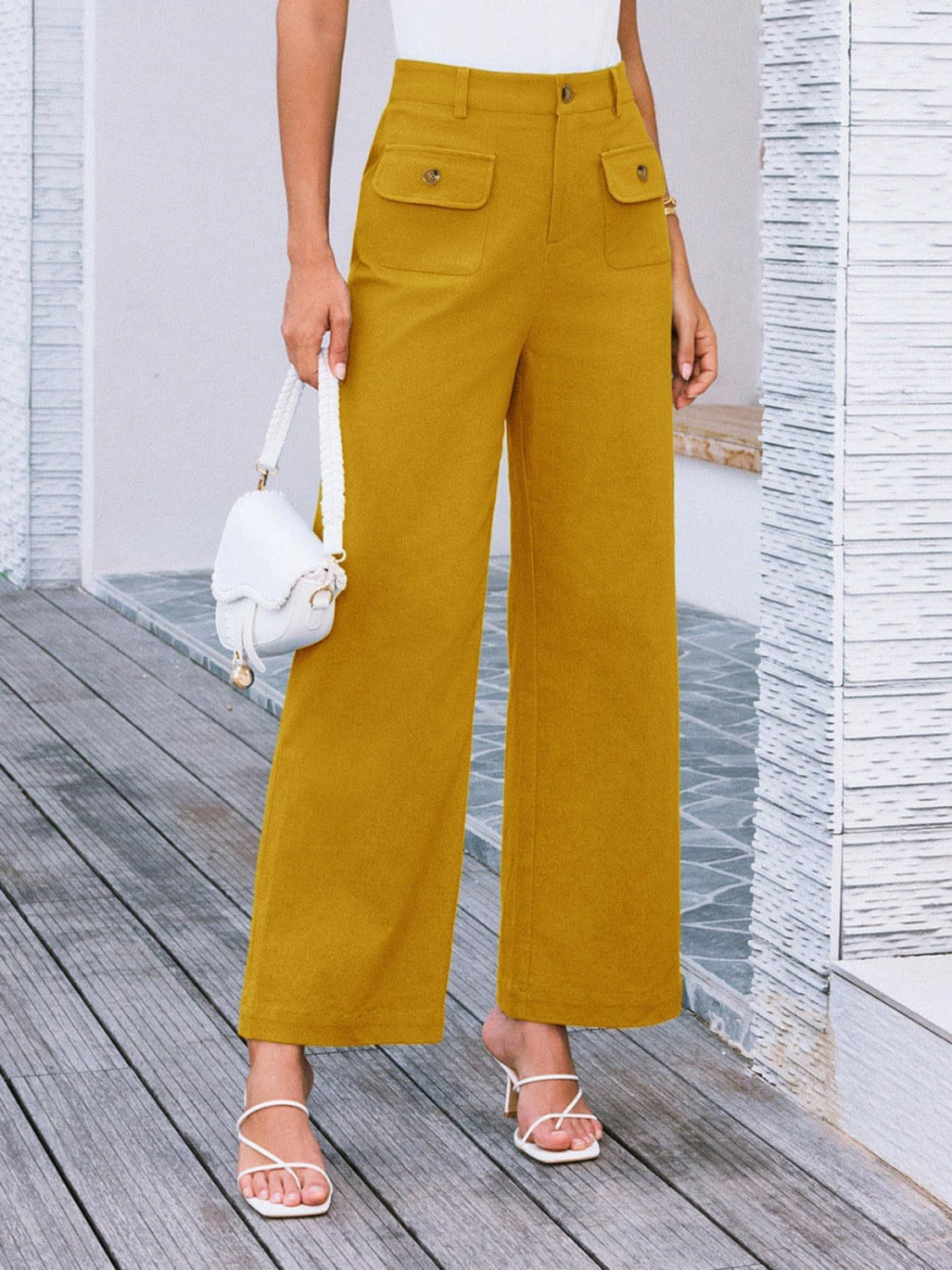 High Waist Wide Leg Pants Pants Luxurious Weddings