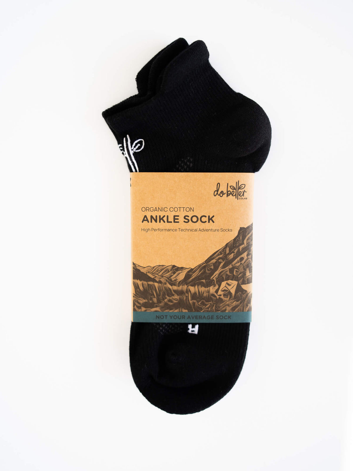 Organic Cotton Ankle Sock - Ebony