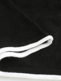 Contrast Trim Off-Shoulder Long Sleeve Maxi Sweater Dress Sweater Dress Luxurious Weddings