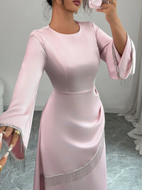 Fringe Long Sleeve Bodycon Maxi Dress Mother of the Bride Dresses Luxurious Weddings