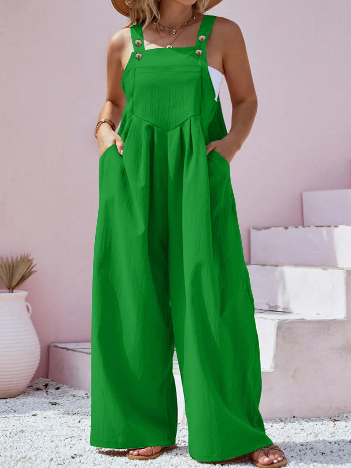 Plus Size Square Neck Wide Leg Overalls Plus size Luxurious Weddings