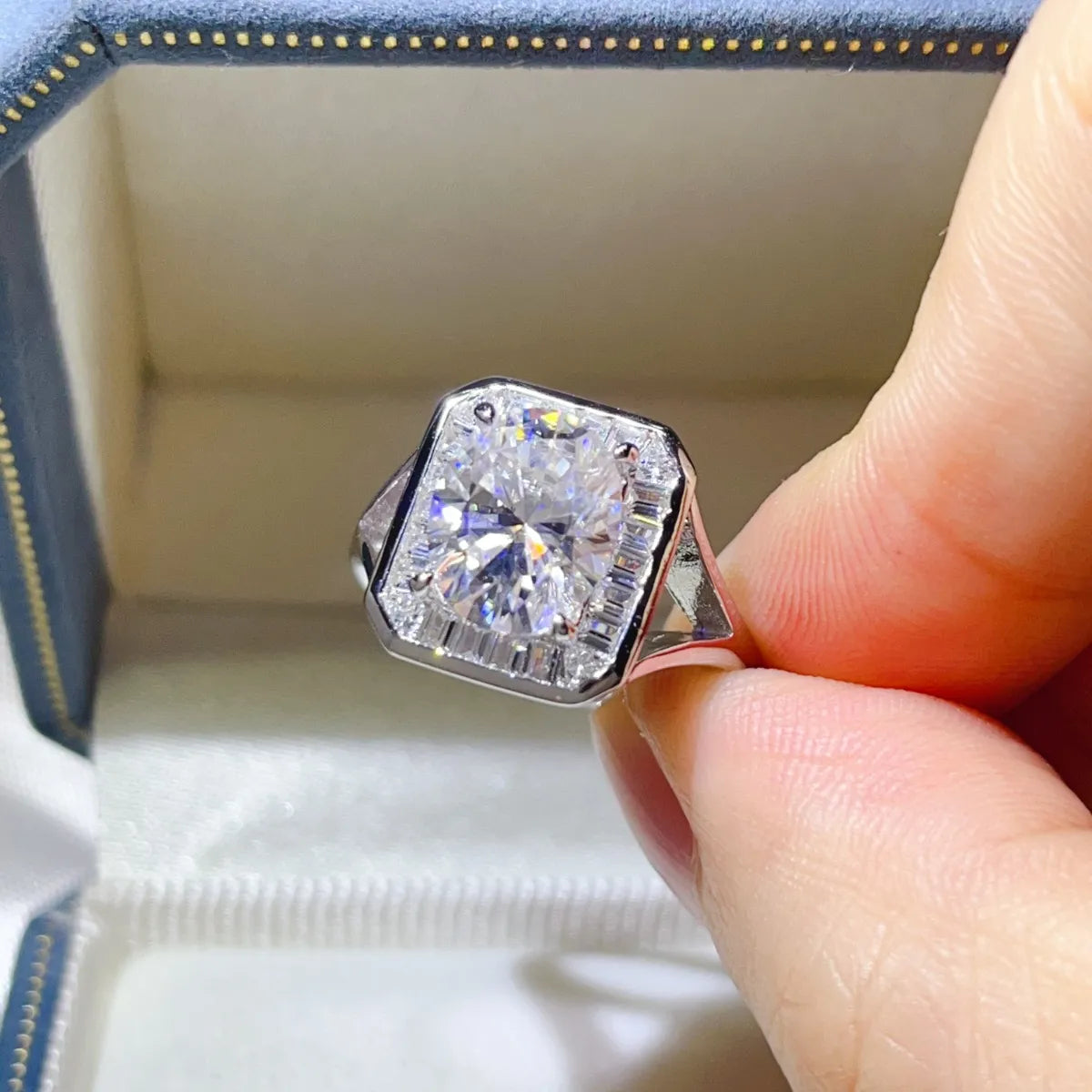 3 Carat Moissanite Engagement Square Ring Luxurious Weddings