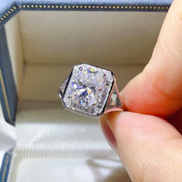 3 Carat Moissanite Engagement Square Ring Luxurious Weddings