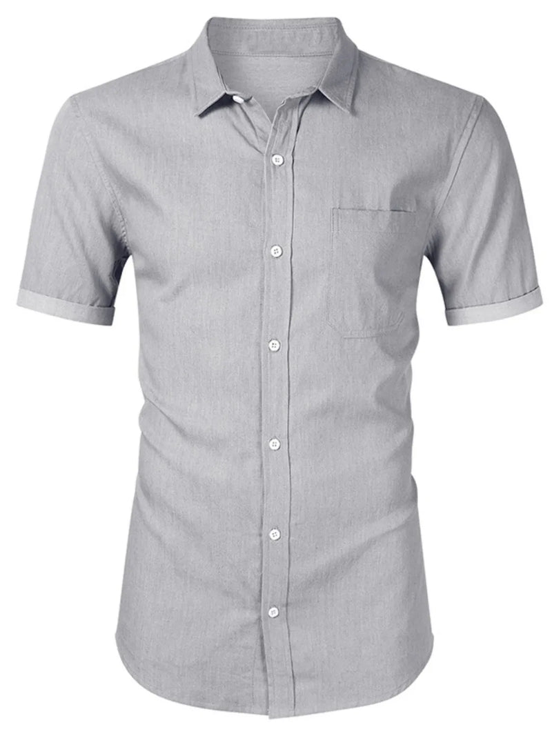 Men's Button Up Short Sleeve Shirt Shirt Luxurious Weddings