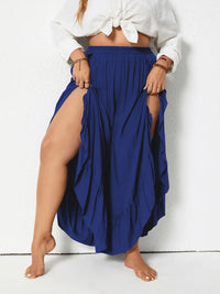 Plus Size Ruffled Wide Leg Pants Plus size pants Luxurious Weddings