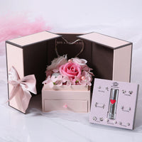 Mothers Day Gift Pink Double Door Rose Gift Box Jewelry Creative Decorate Boxs Luxurious Weddings