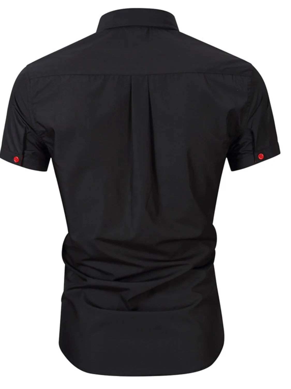 Men's Button Up Short Sleeve Shirt - Black Shirt Luxurious Weddings