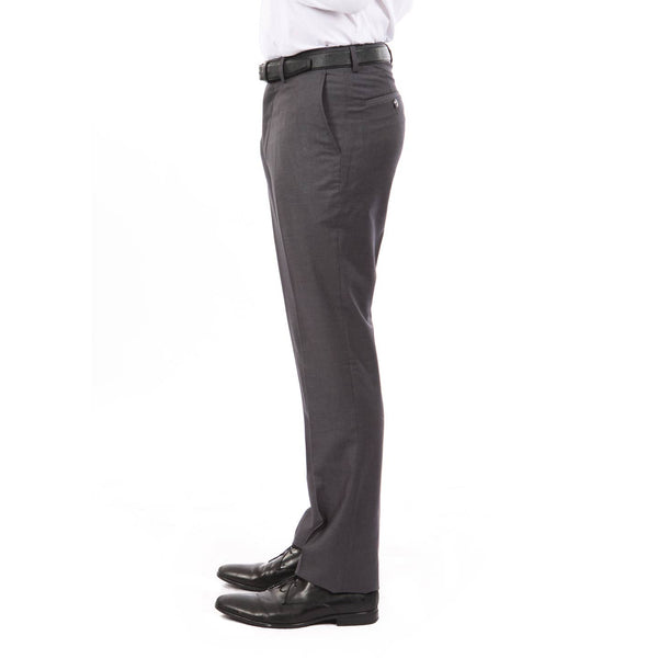 Slim Fit Flat Front Solid Color Formal Dress Pants Drk Grey Dress Pants Luxurious Weddings