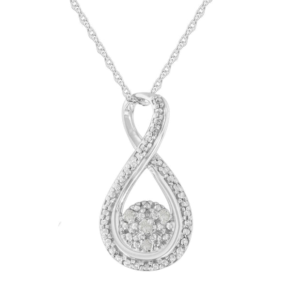 Sterling Silver Diamond Accent Infinity 18" Pendant Necklace Jewellery Luxurious Weddings