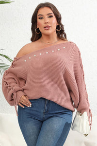 Plus Size One Shoulder Beaded Sweater Plus Size Luxurious Weddings