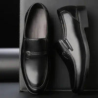 Men's Black Leather Formal Shoes Luxurious Weddings