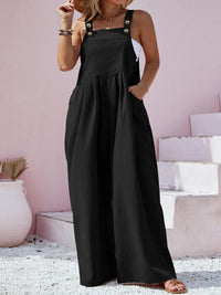 Plus Size Square Neck Wide Leg Overalls Plus size Luxurious Weddings
