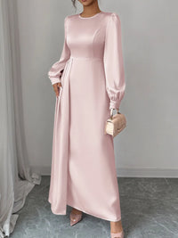 Satin Long Sleeve Maxi Dress Dresses Luxurious Weddings