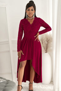 Lace High-Low V-Neck Dress Mother of the bride Luxurious Weddings