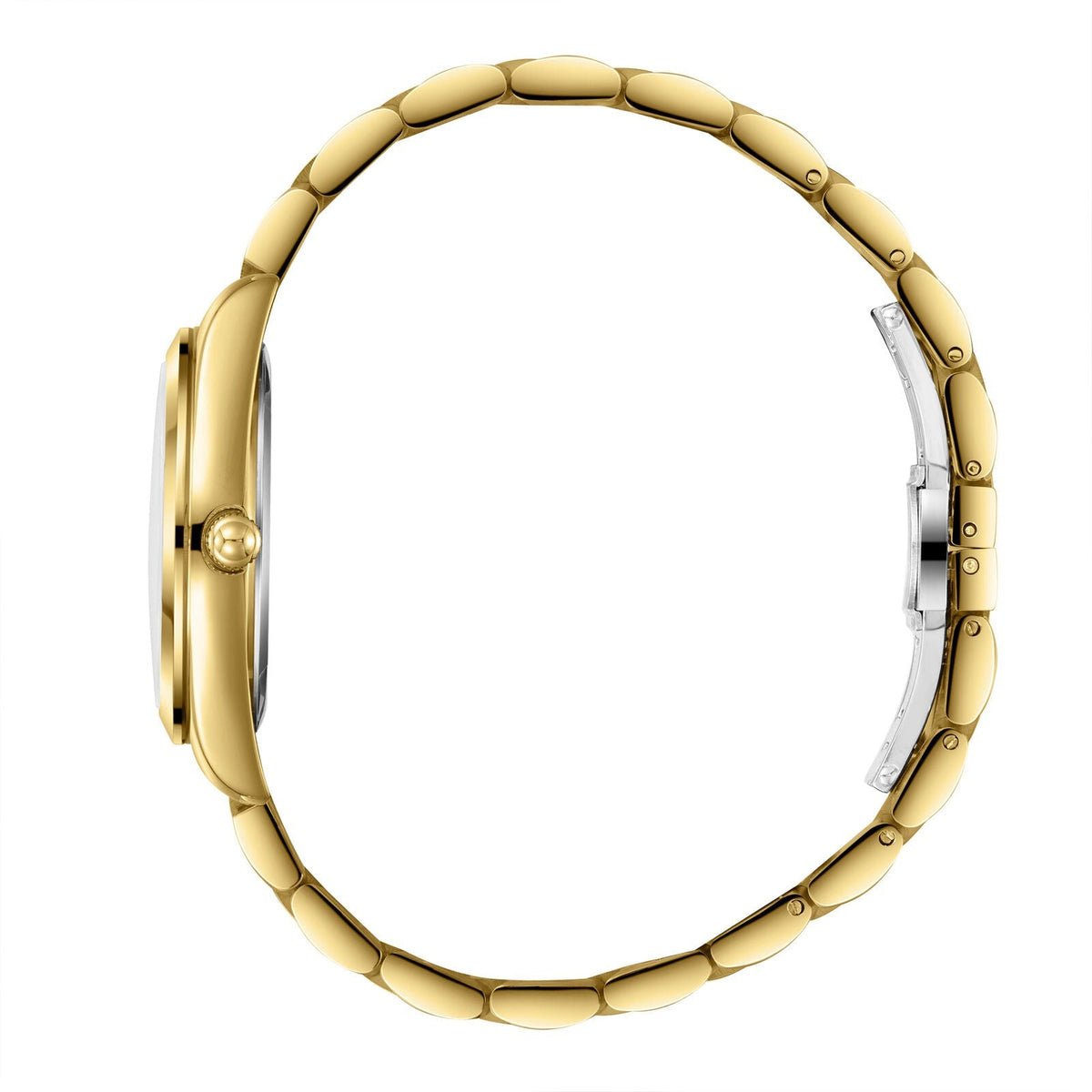 Beverly Hills Polo Club Gold Ladies Watch - BP3833X.120 side view with elegant gold bracelet design.