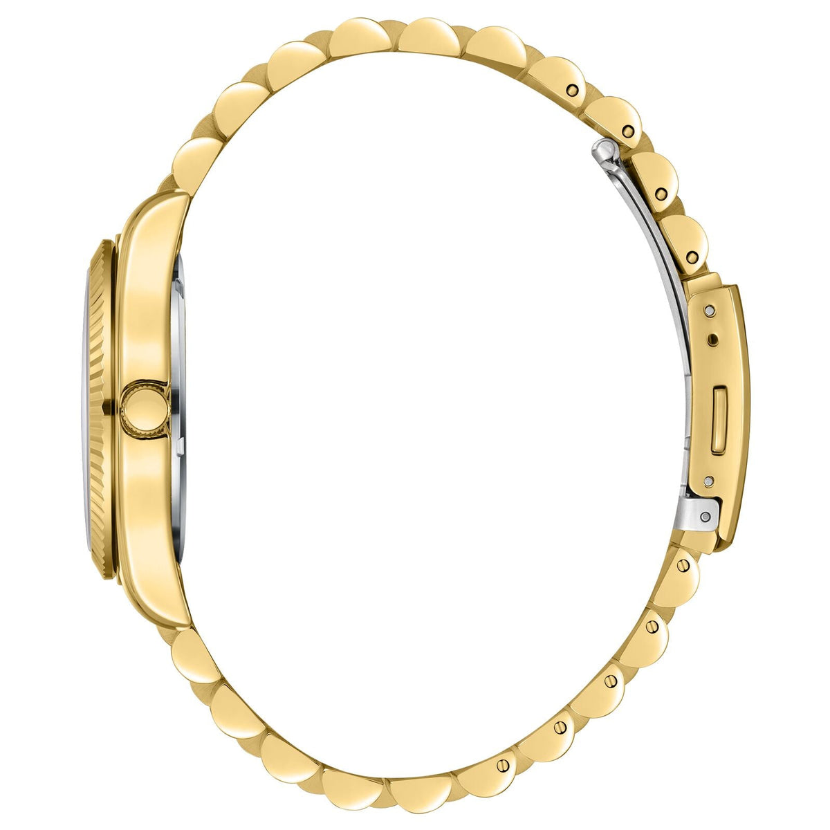 Beverly Hills Polo Club Gold Stainless Steel Ladies Watch - BP3169C.121 side view showing elegant design and gold finish.