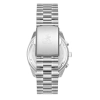 Beverly Hills Polo Club Silver Men's Watch - BP3814X.330 back view showcasing its sleek design and stainless steel strap.