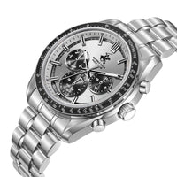 Beverly Hills Polo Club Silver Men's Watch - BP3814X.330 with stainless steel band and silver dial.