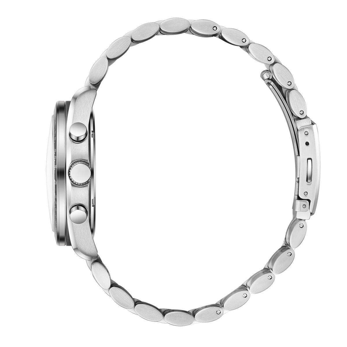 Beverly Hills Polo Club Silver Men's Watch - BP3814X.330 side view with elegant silver design and intricate detailing.