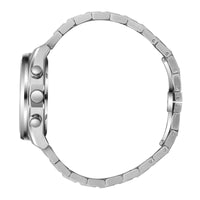 Beverly Hills Polo Club Silver Men's Watch - BP3831X.390 side view showcasing the stylish metal band and watch face details.