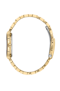 BEVERLY HILLS POLO CLUB Women’s Gold Diamond Watch – BP3568X.120 side view showcasing elegant gold design.