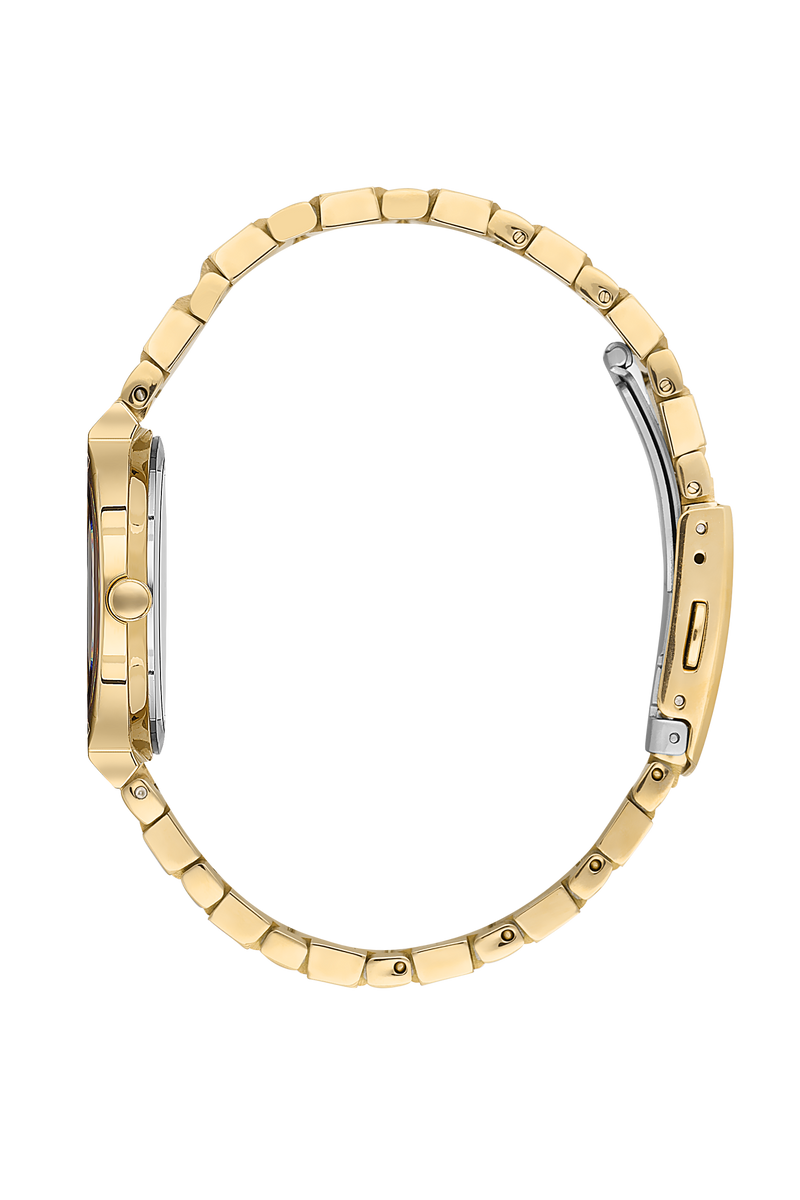 BEVERLY HILLS POLO CLUB Women’s Gold Diamond Watch – BP3568X.120 side view showcasing elegant gold design.