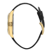 BEVERLY HILLS POLO CLUB Women’s Leather Diamond Watch – BP3339X.130 side view with black strap and gold accents.