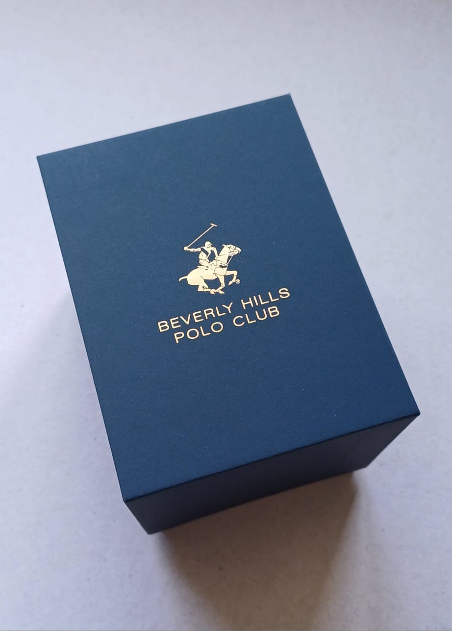 BEVERLY HILLS POLO CLUB Women’s Stainless Blue Dial Diamond Watch – BP3568X.390 in an elegant blue box.