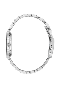 BEVERLY HILLS POLO CLUB Women’s Stainless Blue Dial Diamond Watch – BP3568X.390 side view showing silver bracelet.