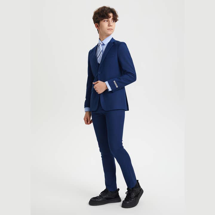 Stacy Adams Boys Suit 5-Piece Set | Indigo Suits Luxurious Weddings