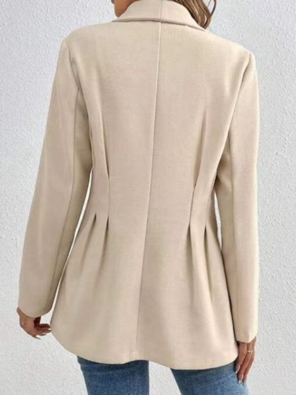 One Button Long Sleeve Blazer Blazer Luxurious Weddings