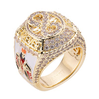 Big Daddy "Rich Forever" Baguette Diamond Ring featuring luxurious 18K Gold plating and intricate detailing.
