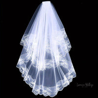 white bridal veil