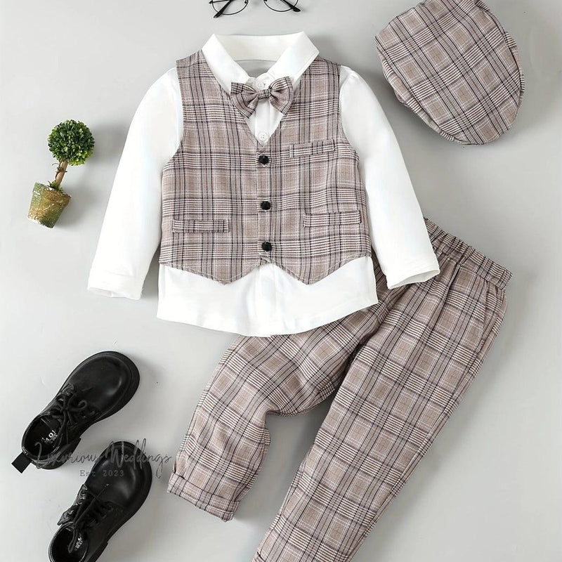 Ringbearer Formal Outfit Set:4PC baby set Luxurious Weddings