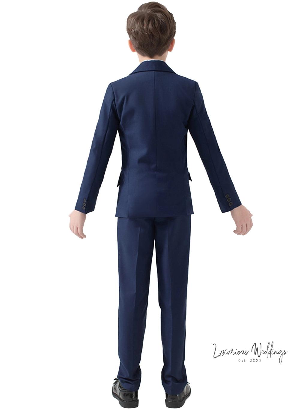 Boys Formal Suit Set - 4PCS Jacket, Pants, Vest, Tie - Wedding/Banquet Dress - Luxurious Weddings