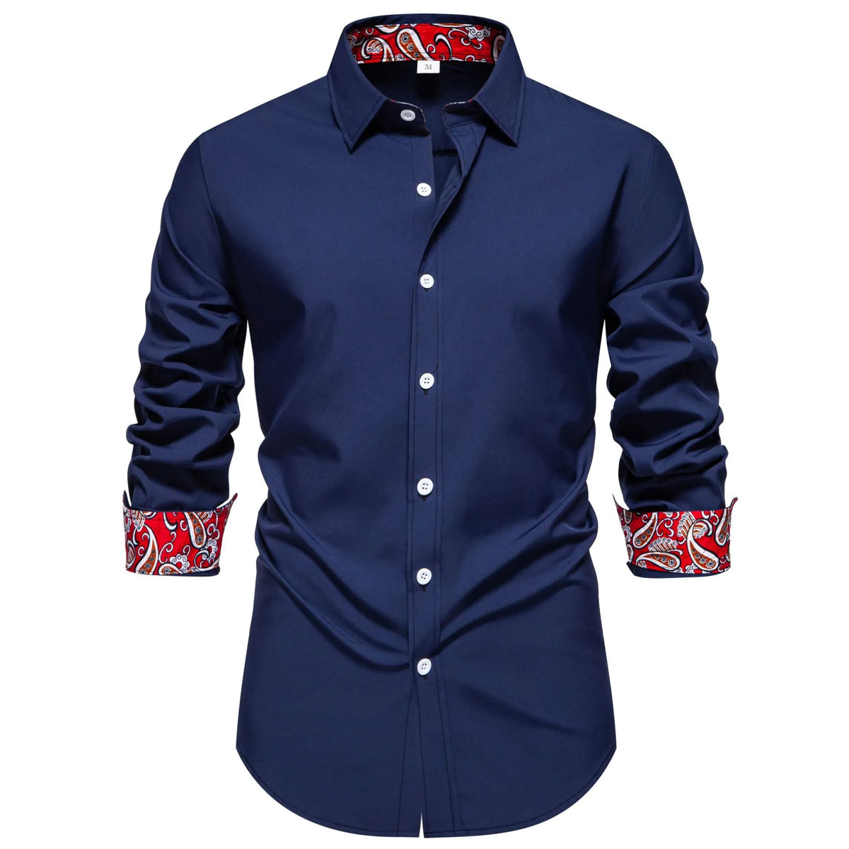 Men's Casual Button-Down Shirt with Cuff Detail mens shirt Luxurious Weddings