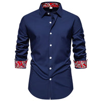 Men's Casual Button-Down Shirt with Cuff Detail mens shirt Luxurious Weddings