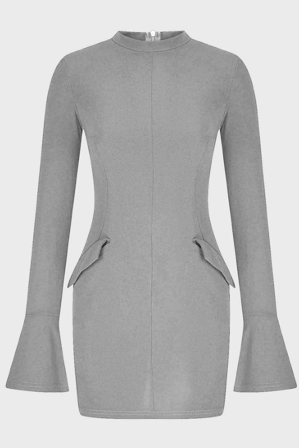 Mock Neck Long Sleeve Mini Dress Dresses/Mini Dresses Luxurious Weddings