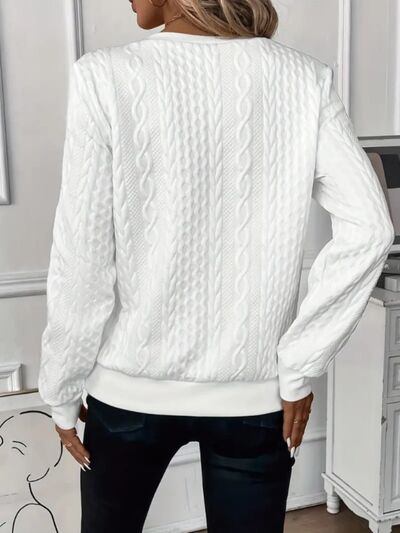 Texture Half Zip Long Sleeve Sweatshirt sweater Luxurious Weddings