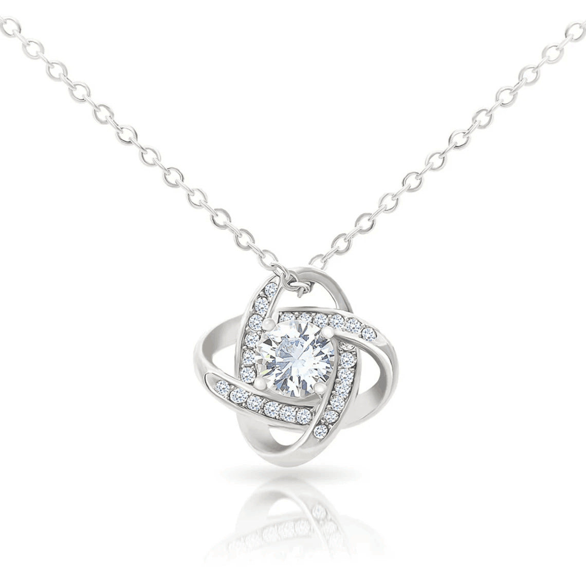 a white gold necklace with a diamond in the center
