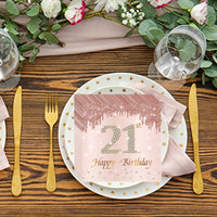 a table set for a 21st birthday party