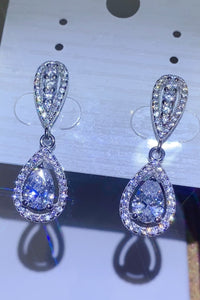 2 Carat Moissanite 925 Sterling Silver Teardrop Earrings Luxurious Weddings