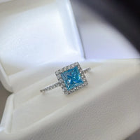 2 Carat Moissanite 925 Sterling Silver Square Shape Ring men's rings Luxurious Weddings