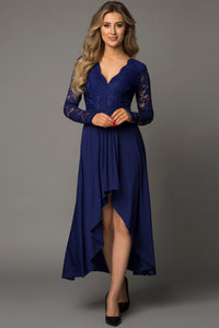 Lace High-Low V-Neck Dress Mother of the bride Luxurious Weddings