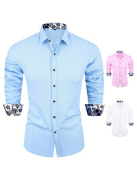 Men's Long Sleeve Tuxedo Shirt for Spring & Autumn Luxurious Weddings