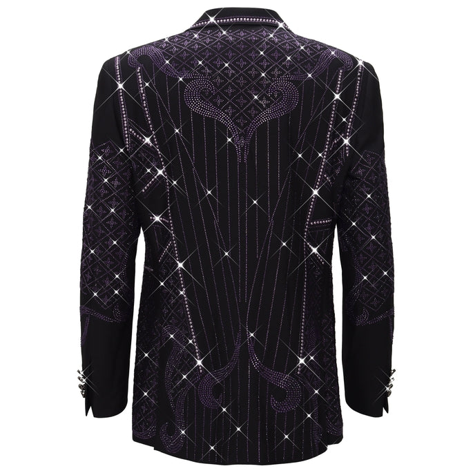 BAROCCO Men's Duke Rhinestone Design Blazer | BLACK Men's Blazer Luxurious Weddings