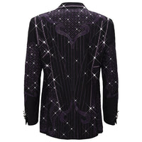 BAROCCO Men's Duke Rhinestone Design Blazer | BLACK Men's Blazer Luxurious Weddings