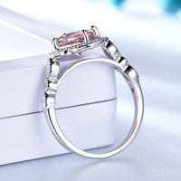 Valentine's Day Luxury Morganite Sterling Silver Ring Luxurious Weddings